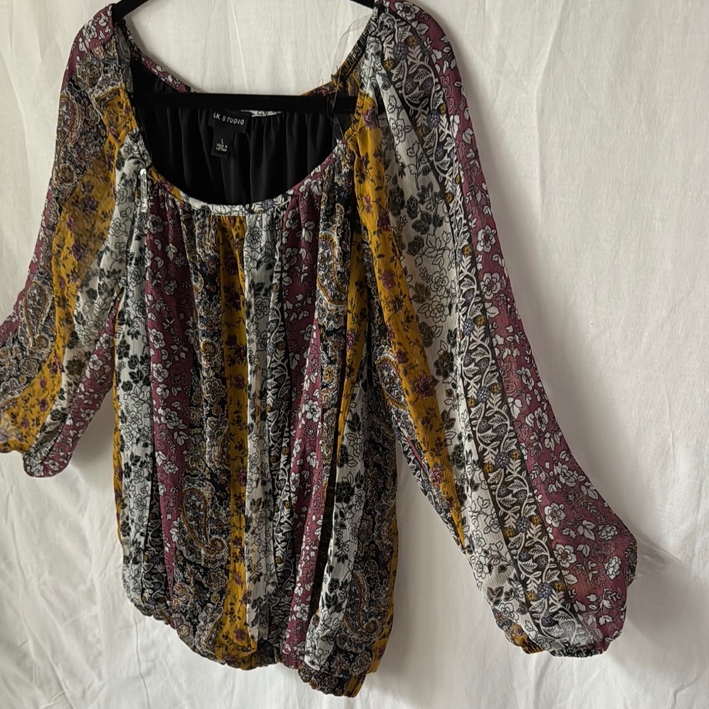 I.N. Studio Multicolor Floral Blouse - Picture 3 of 8